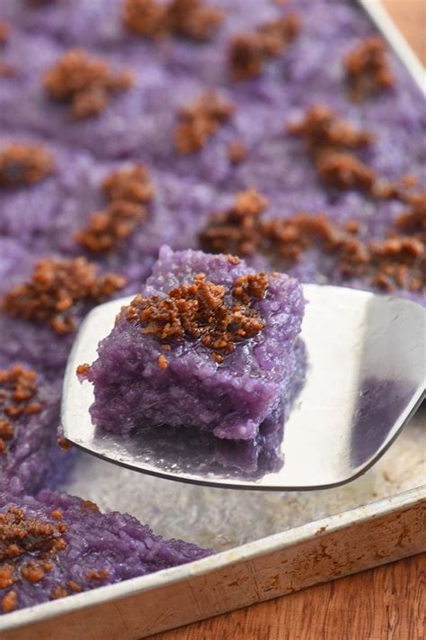 Biko Sticky Rice Cake With Ube Is A Tasty Snack Or Dessert The Whole