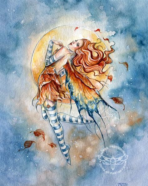 Autumn Moon Fairy By Jannafairyart On Deviantart Fairy Myth Mythical