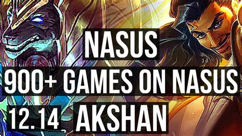 Nasus Vs Akshan Top 3 0 7 Rank 5 Nasus 1 7m Mastery 900 Games