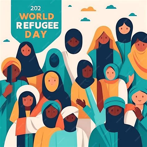 Premium Photo World Refugee Day Vector Illustration Background