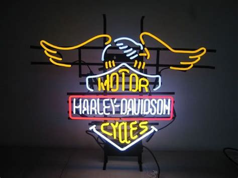 Harley Davidson Eagle Neon Sign Real Neon Light Hot Doctor Metal Grid