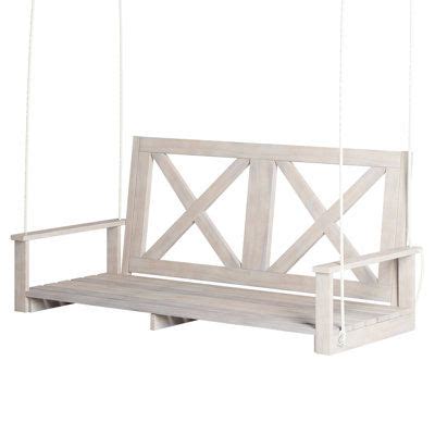 Gracie Oaks Vladi Solid Wood Porch Swing Wayfair Porch Swing