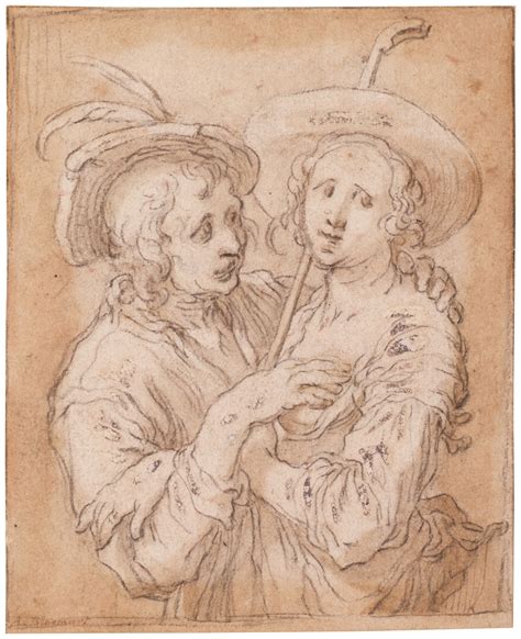 Amorous Shepherd And Shepherdess Standing Half Length Master Works