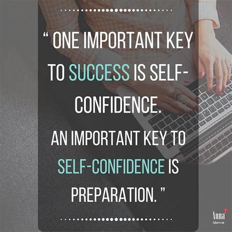 “one Important Key To Success Is Self Confidence An Important Key To