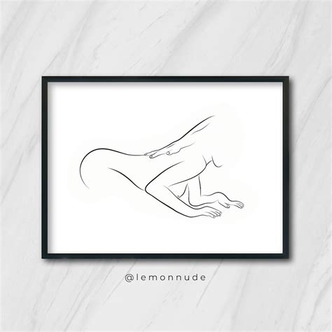 Erotic Blowjob Sexual Pose Intimacy Sex Line Art Minimalism