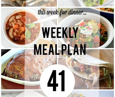 weekly meal plan   avenue