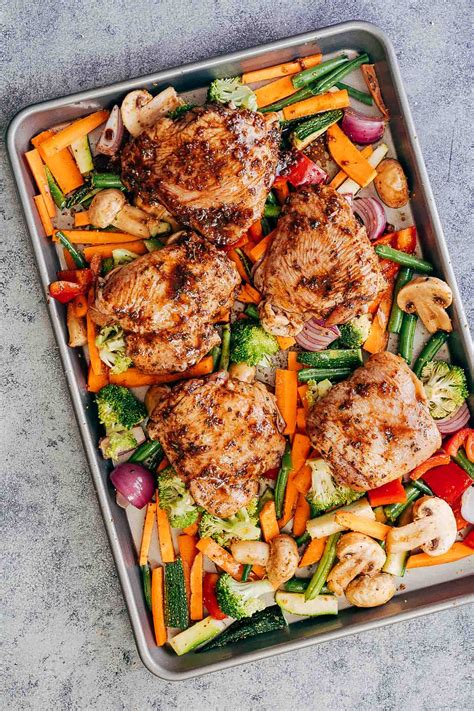 Chicken Thigh Sheet Pan Recipe Roasted Sheet Pan Chicken Thighs