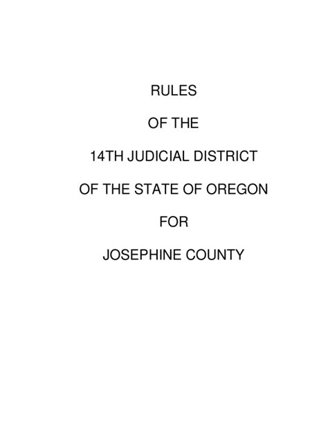 Fillable Online Fillable Online Ojd State Or RULES OF THE 14TH JUDICIAL