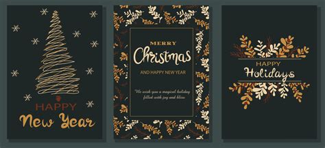 Merry Christmas and Happy new year greeting cards 21748326 Vector Art at Vecteezy