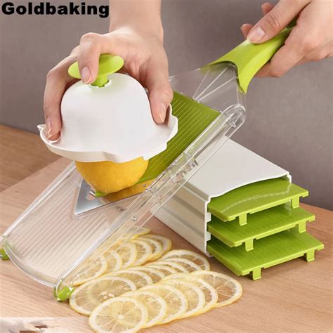 Goldbaking 4 Blade Adjustable Mandoline Slicer Fruit V Slicer Vegetable