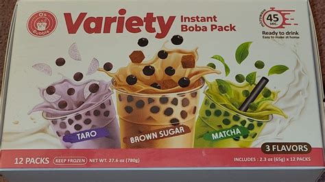 Costco Item Review Os Bubble Variety Instant Boba Pack Taro Brown