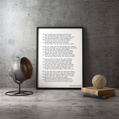 Large Framed Print Rudyard Kipling Poem 16x20 or 18x24, If Poetry Art ...