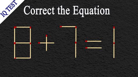 Move Matchstick To Make The Equation Correct Matchstick Puzzle