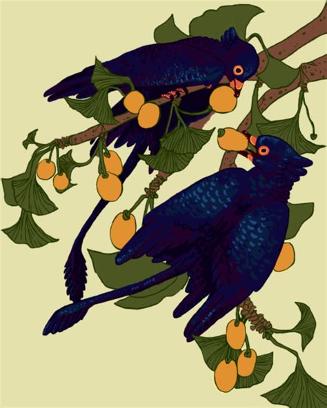 Blue Birds on a Tree Branch