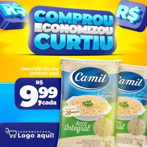 Post Feed Supermercado Comprou Economizou Produtos Social Media Psd