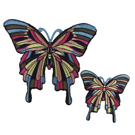 2pcs Sew On Patches Big Butterfly Applique Diy Clothing Embroidered For