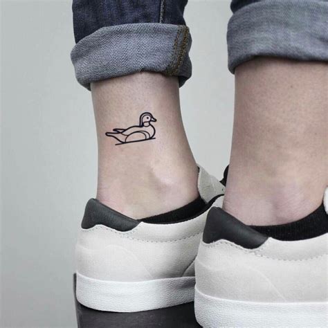 Duck Outline Temporary Tattoo Sticker - OhMyTat