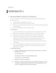 Contracts Outline Docx Fall Contracts The Restatement