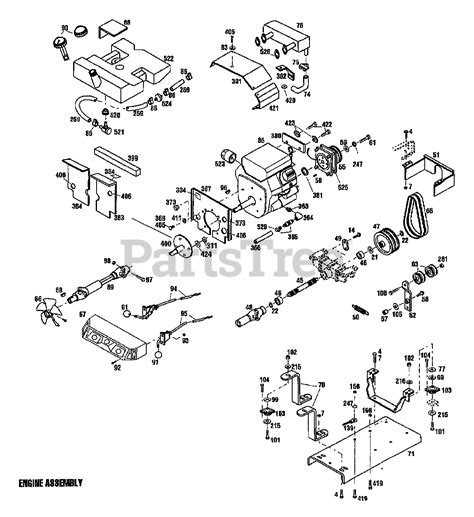 Troy Bilt 13101 Troy Bilt Hydro Gtx Garden Tractor Sn 131010100101 And Above Engine Assembly