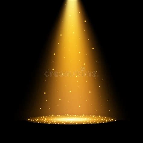 Gold Spotlights Scene Light Effects Stock Vector Illustration Of