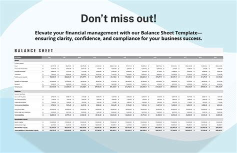 Balance Sheet Template in Excel, Google Sheets - Download | Template.net