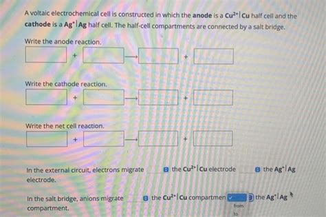 Solved A Voltaic Electrochemical Cell Is Constructed In