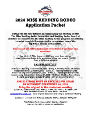 Fillable Online 2024 MISS REDDING RODEO Application Packet Fax Email