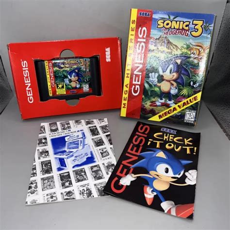 SONIC HEDGEHOG 3 Genesis jeu authentique et boîte en carton Sega non