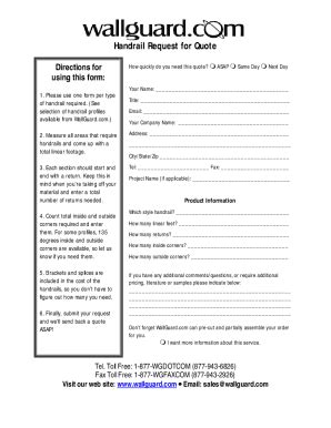 Fillable Online Quotation Form For Escalator Handrails Fax Email Print