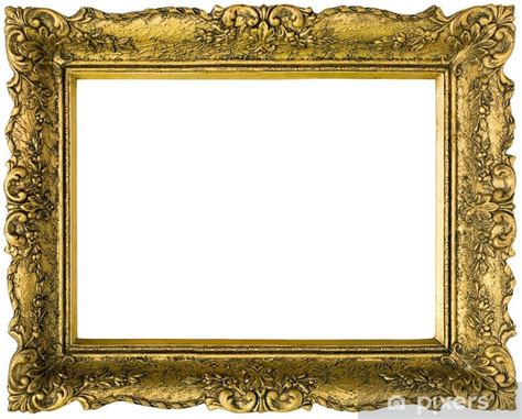 Wall Mural Golden Picture Frame Cutout PIXERS UK