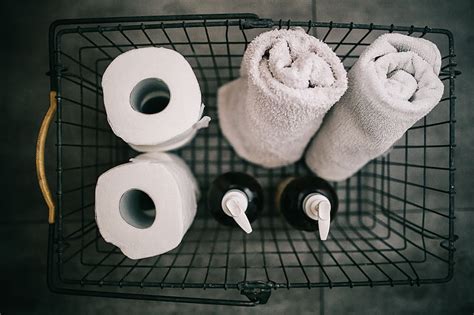 Royalty Free Photo Toiletries In A Metal Basket Pickpik