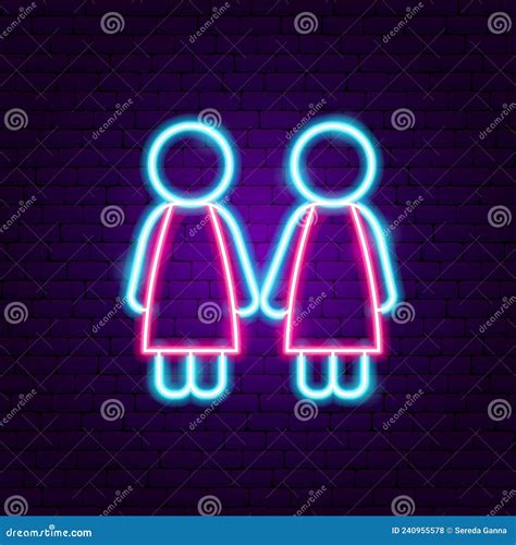 Two Girls Lesbian Neon Sign Stock Vector Illustration Of Together