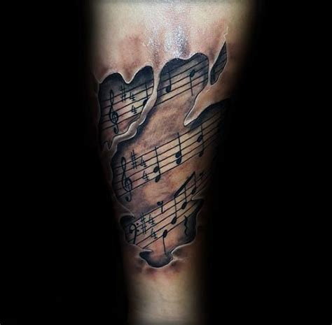 75 Music Note Tattoos For Men - Auditory Ink Design Ideas | Music notes ...