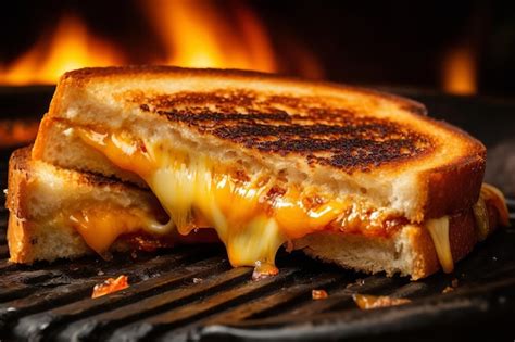 Premium Ai Image Sizzling Grilled Cheese Sandwich