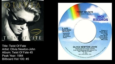 Olivia Newton John Twist Of Fate Youtube