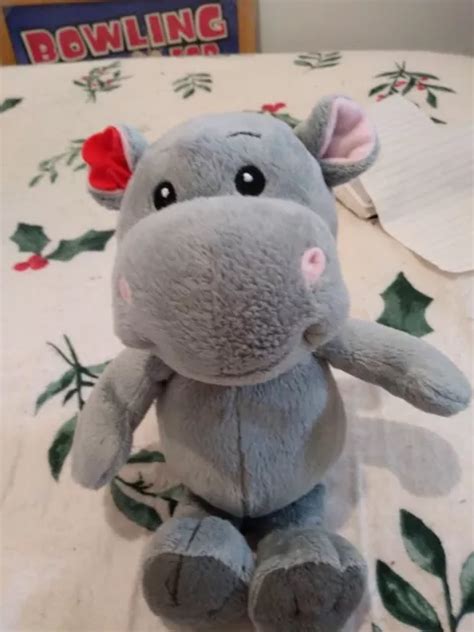 Ferrero Kinder Soft Plush Toy Hippo Grey Red Flower In Ear 9 Tall £3