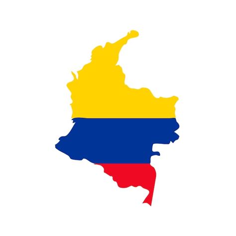 Colombia Mapa Silueta Con Bandera Sobre Fondo Blanco Vector Premium