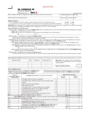 Pa Schedule Sp Form Fill Online Printable Fillable Blank