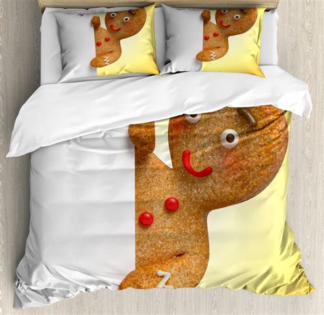 Gingerbread Man Duvet Cover Set King Size Gingerbread Man Figure