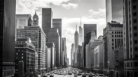 Cityscape Chicago Buildings Stock Illustration Illustration Of
