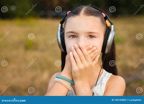 Beautiful Girl Closing Mouth With Hands Stock Photo Image Of Girl