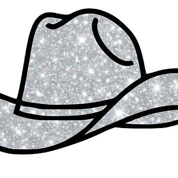 Glitter Cowboy Hat Sticker For Sale By Haleyymichelle Redbubble