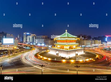 Xian Bell Tower Night Stock Photo Alamy