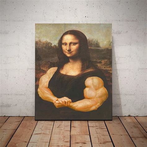 Mona Lisa With Biceps Print Original Oil Painting De Vinci Etsy