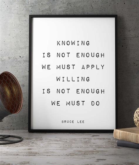 Bruce Lee Poster Knowing Is Not Enough