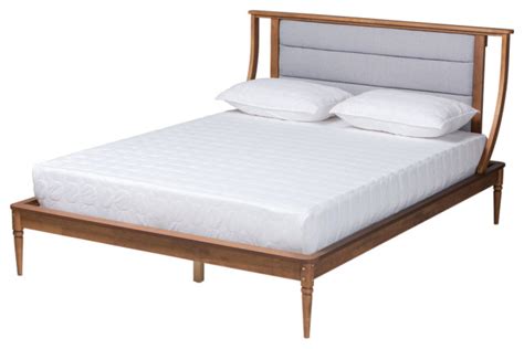 Barradee Modern Farmhouse Platform Bed Full Midcentury Platform