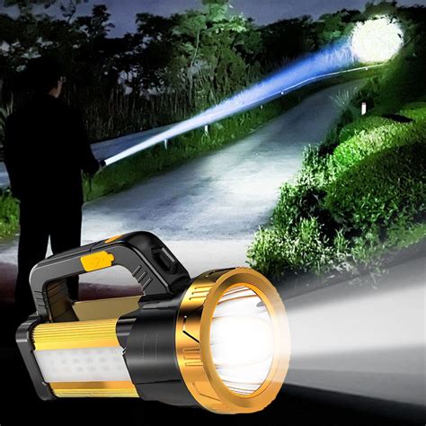 Rechargeable Spotlight Flashlight Super Bright Hand Light Strong