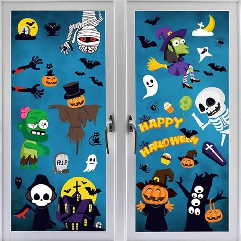 Vellen Halloween Raamstickers Halloween Raam Klampt Herbruikbare