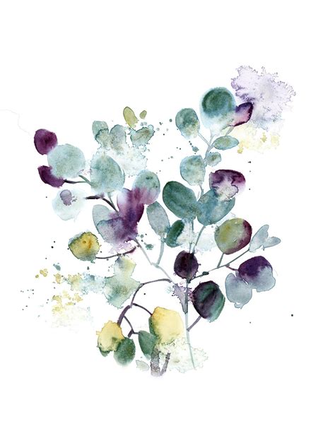 Eucalyptus Leaves Painting Art Print Botanical Watercolor Art