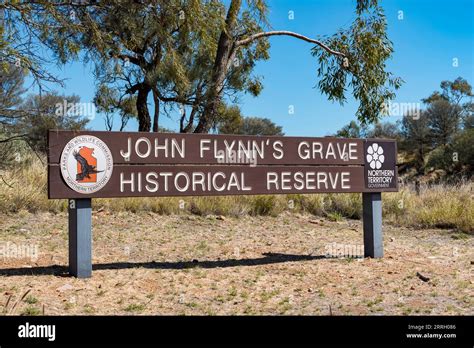 John Flynn's Grave Historical Reserve near Alice Springs in the Northern Territory of Australia ...